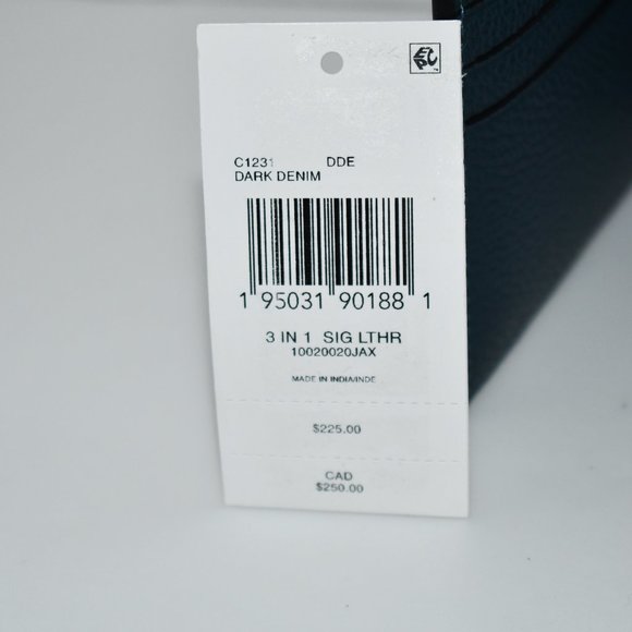Coach Signature Leather 3-In-1 Wallet in Dark Denim #C1231 DDE NWT - Picture 4 of 6